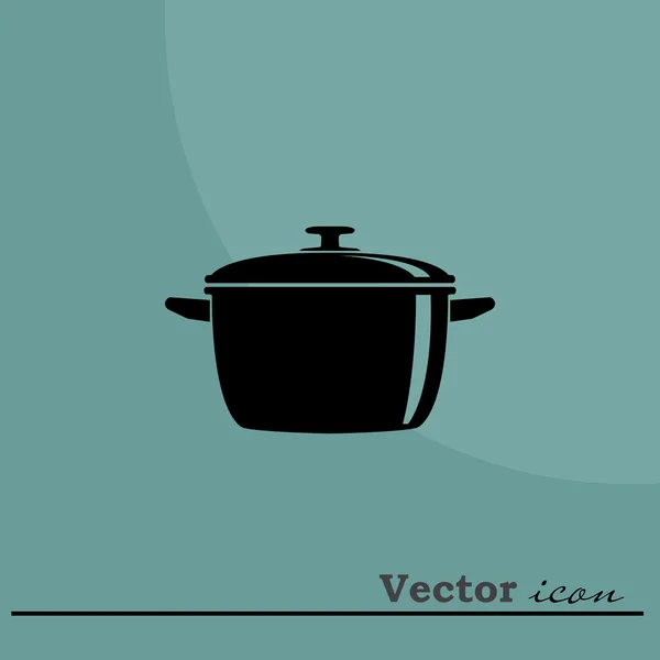 Кастрюля, кухонная икона — стоковый вектор
