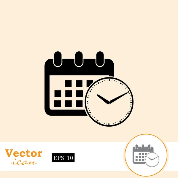 Hodiny s ikonu kalendáře — Stockový vektor