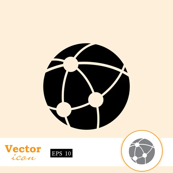 Planet, klot ikonen — Stock vektor