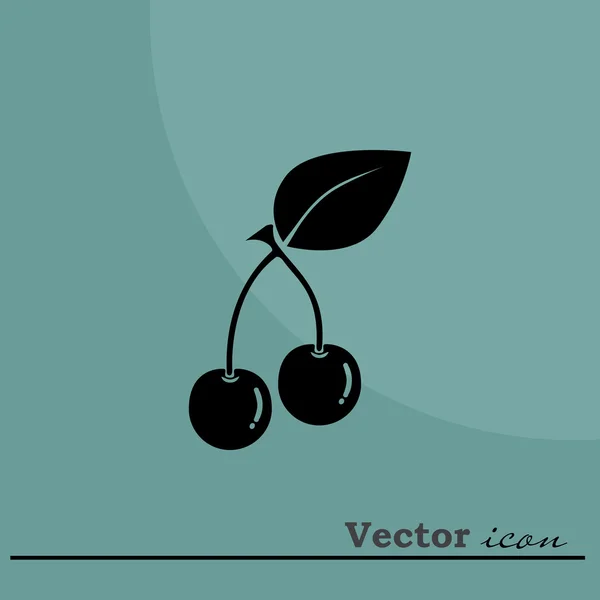 Cerises, icône des fruits — Image vectorielle