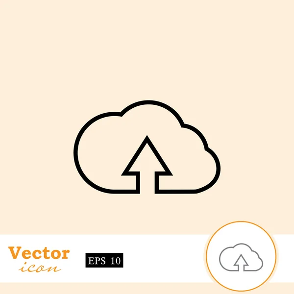 Wolk pictogram uploaden — Stockvector