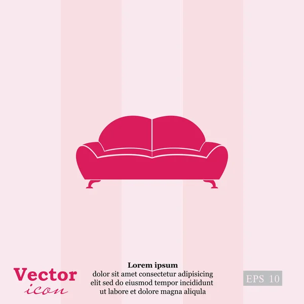 Мебель диван значок — стоковый вектор
