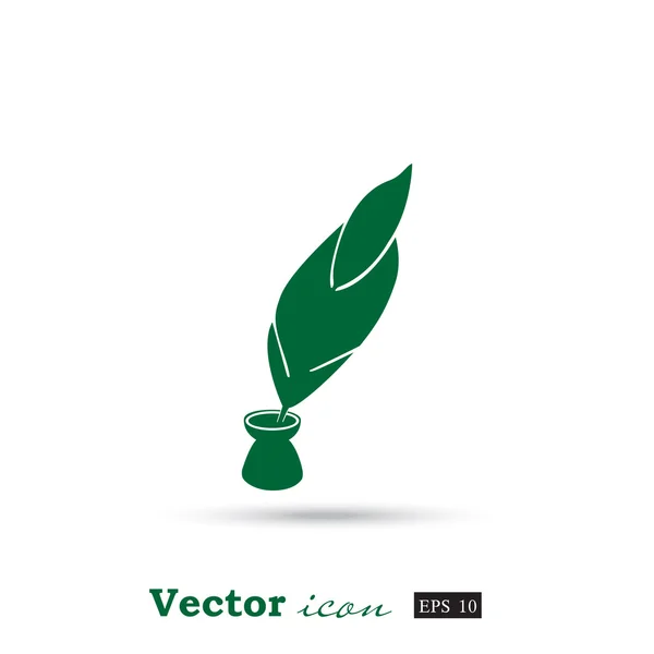 Icono de pluma y tinta — Vector de stock