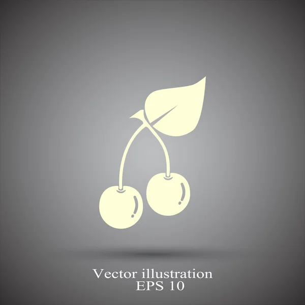 Вишни, икона фруктов — стоковый вектор