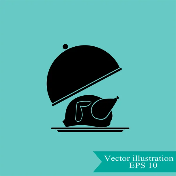 Icono de chiclen asado — Vector de stock