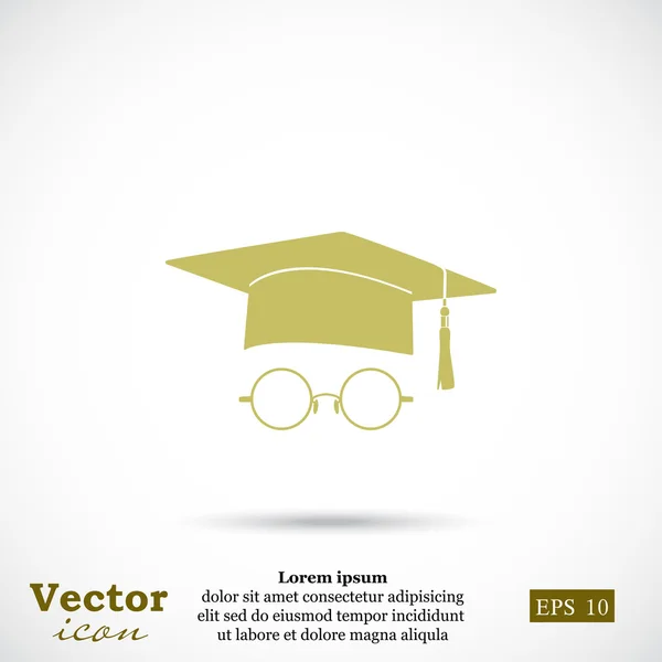 Étudiante, icône de graduation — Image vectorielle