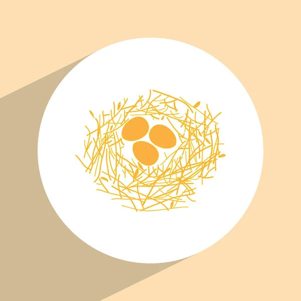 Nido con icono de huevos — Archivo Imágenes Vectoriales