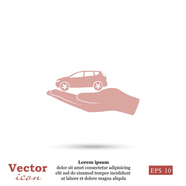 Ícone de seguro de carro — Vetor de Stock