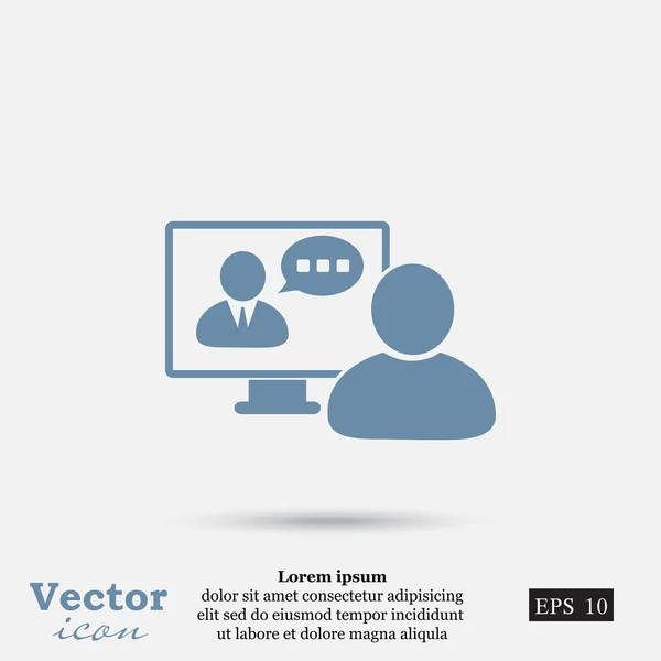 Ícone de vídeo conferência — Vetor de Stock