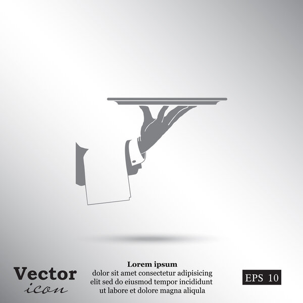 рука с иконкой лотка
