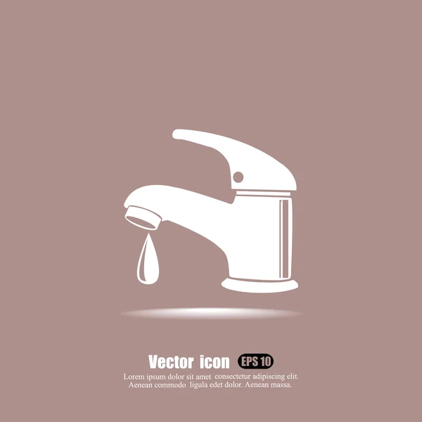 Kraan met water pictogram — Stockvector