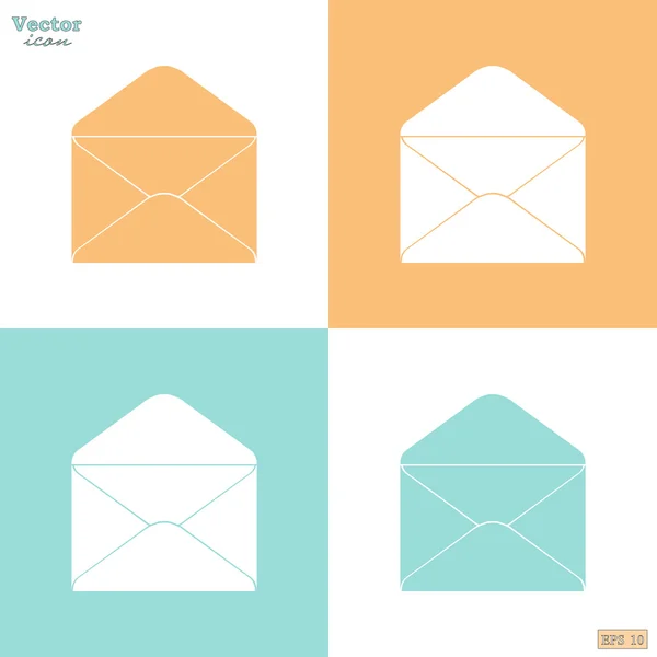 Iconos de sobre de correo abierto — Archivo Imágenes Vectoriales