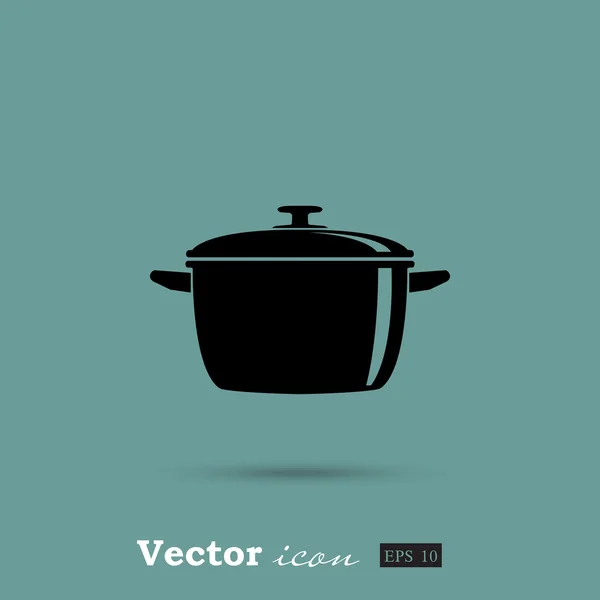 Cacerola, icono de cocina — Vector de stock