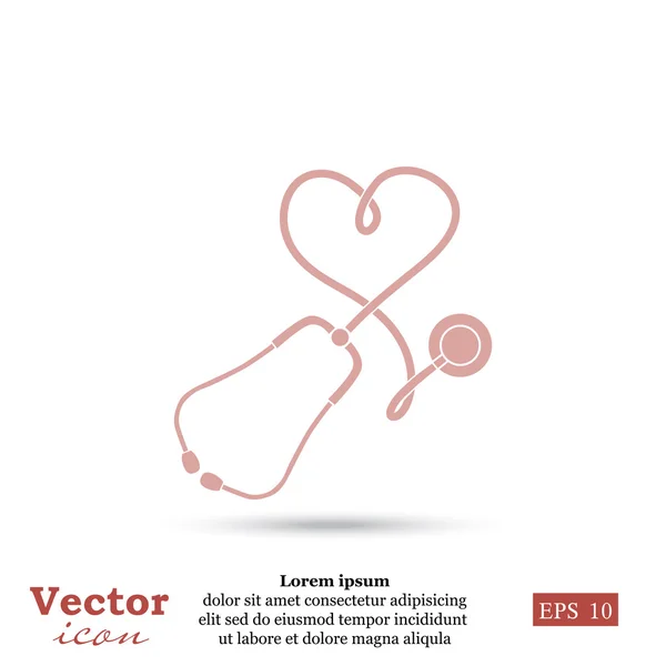 Icono del estetoscopio médico — Vector de stock