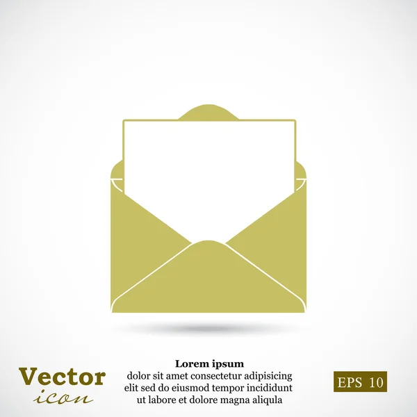 Ícone de envelope de correio aberto — Vetor de Stock