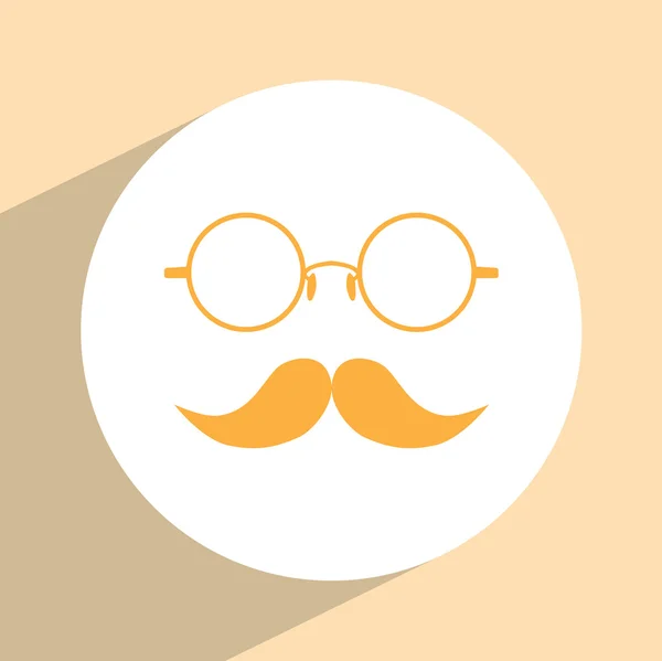 Eye glasses and mustaches icon — Stock Vector