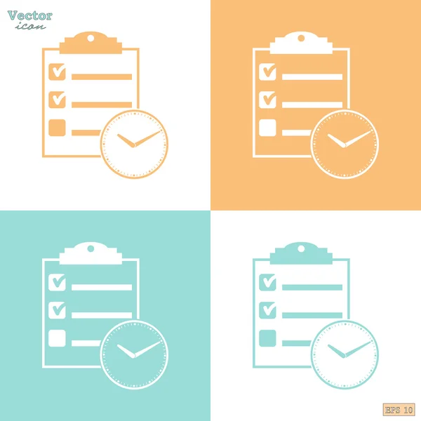 Business schedule icons set Stock Illustration