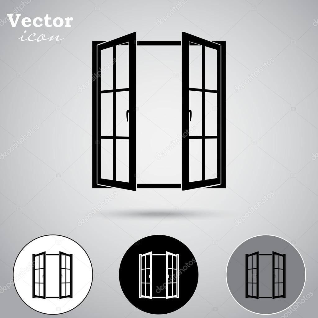 Offenes Fenster Symbole — Stockvektor © Victorystoker