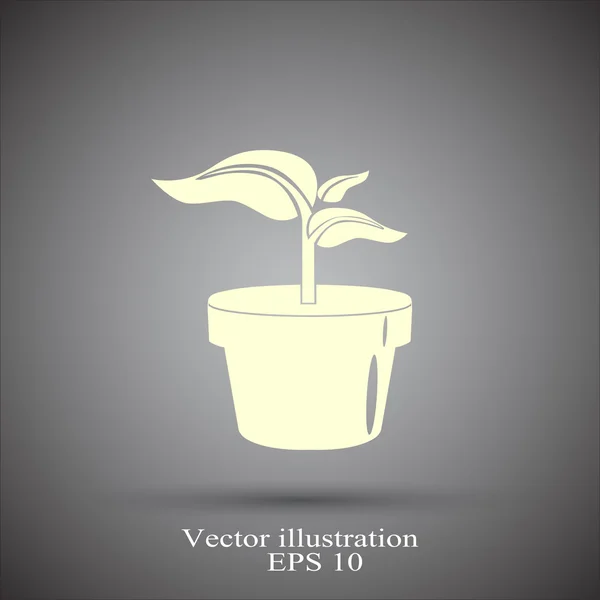 Planta en maceta icono — Vector de stock