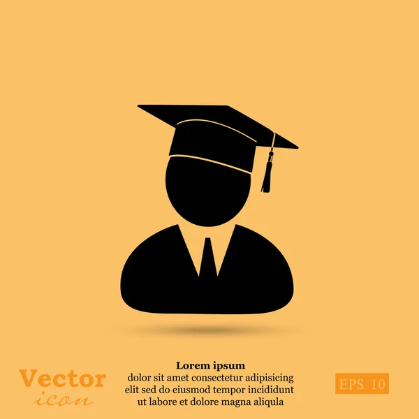 Ícone estudante de pós-graduação — Vetor de Stock