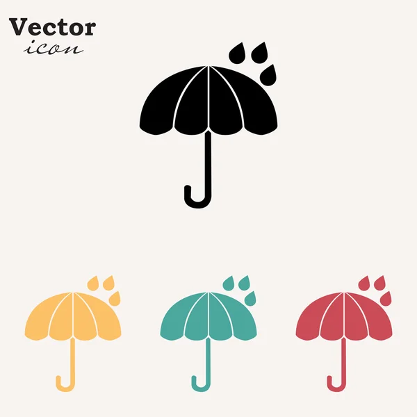 Pioggia, ombrello icone — Vettoriale Stock