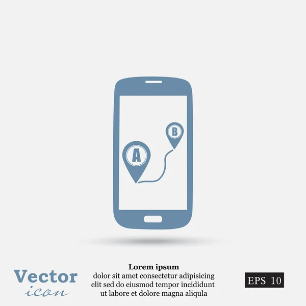 Icono del teléfono inteligente gps — Vector de stock