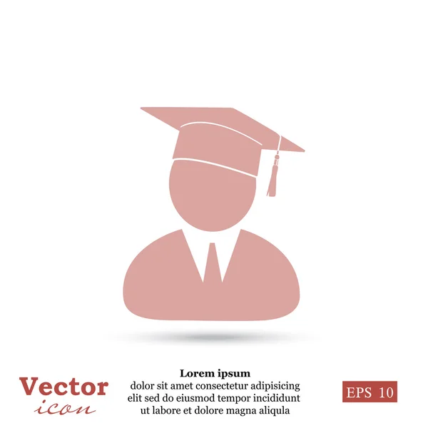 Ícone estudante de pós-graduação — Vetor de Stock