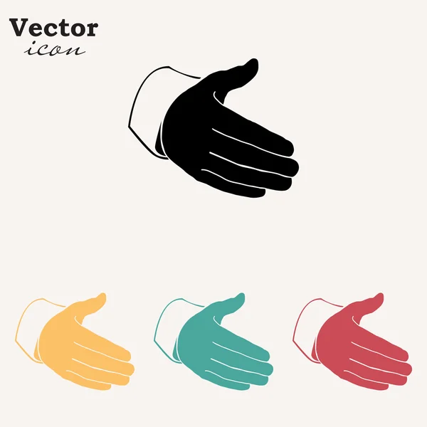 Рука пропонує піктограми рукостискання — стоковий вектор