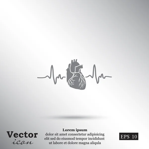 Ícone do cardiograma cardíaco —  Vetores de Stock