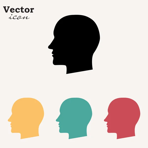 Emberi fej ikonok — Stock Vector