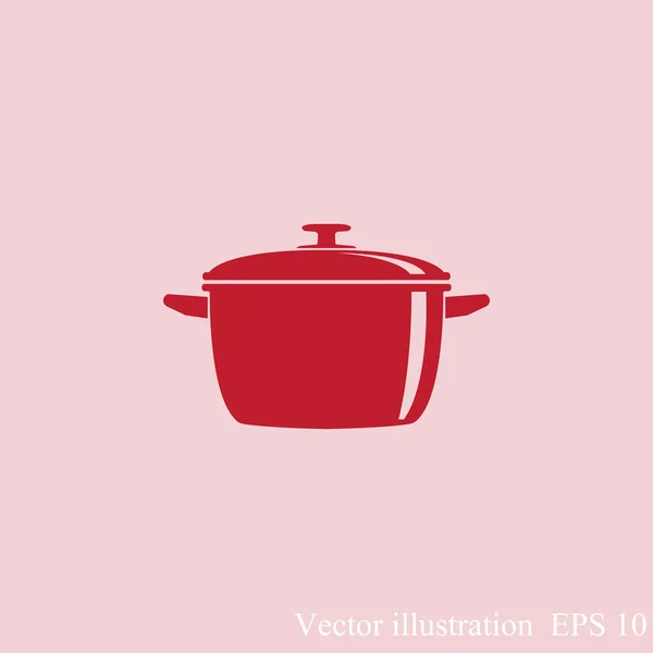 Cacerola, icono de cocina — Vector de stock