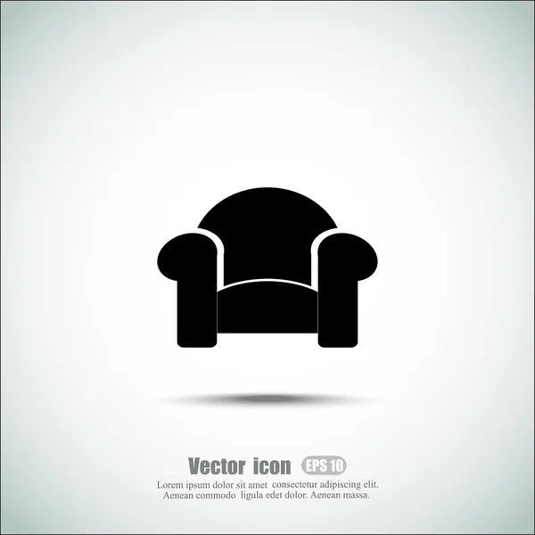 Sillón, icono de sofá — Vector de stock