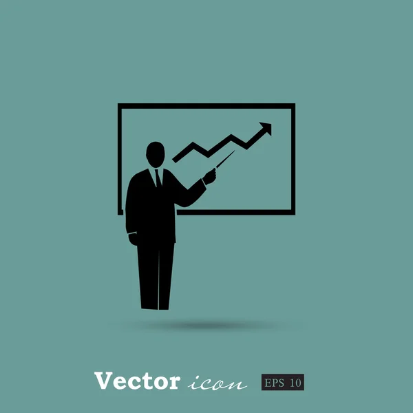 Иконка презентации бизнеса — стоковый вектор
