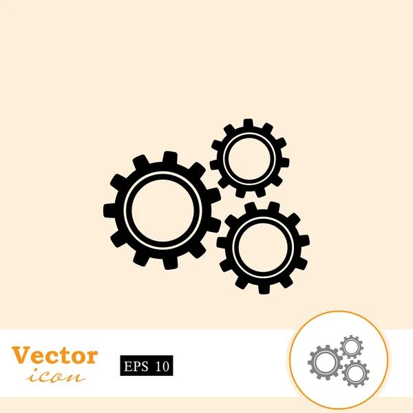 Tandwielen mechanisme pictogram — Stockvector