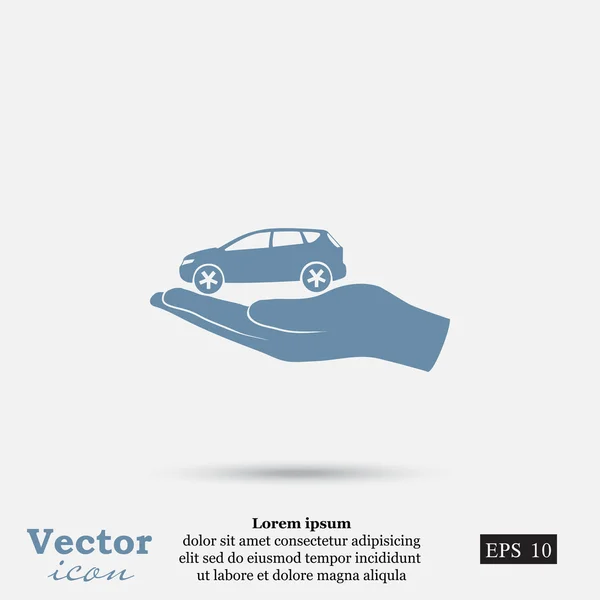 Ícone de seguro de carro — Vetor de Stock