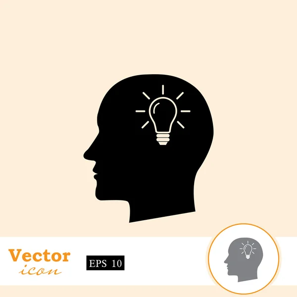 Žárovka v lidské hlavě — Stockový vektor