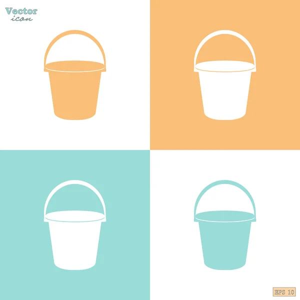 Plastic bucket icons — Stock Vector