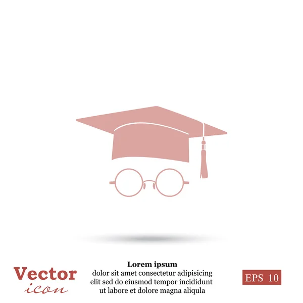 Étudiante, icône de graduation — Image vectorielle