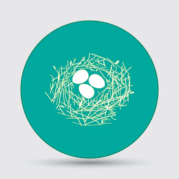 Nest with eggs icon — Stock Vector
