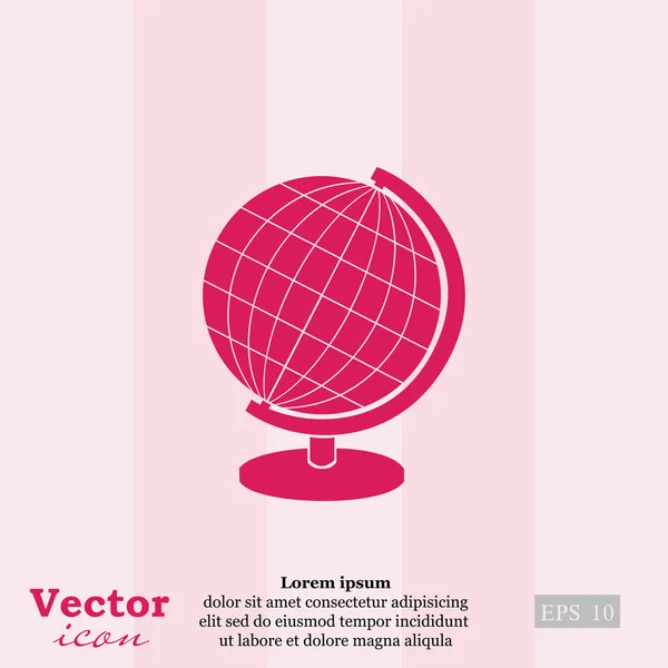 Icône Globe géographique — Image vectorielle