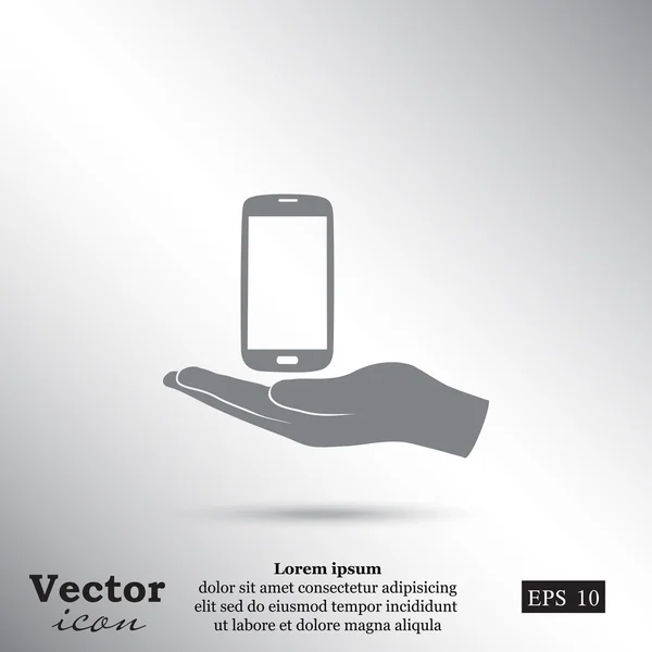 Мобильный телефон в руке — стоковый вектор