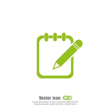 Not defteri ve kalem simgesini