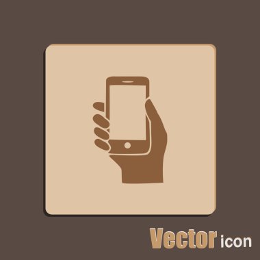 hareket eden telefon içinde el simgesi