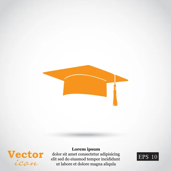 Étudiante, icône de graduation — Image vectorielle