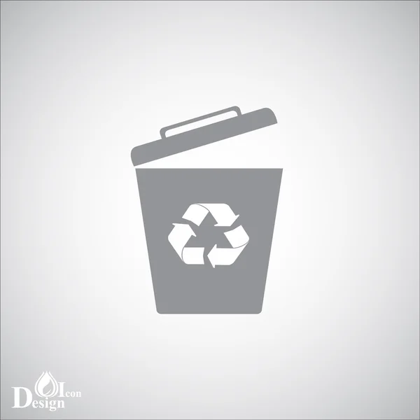 Immondizia, icona del riciclaggio — Vettoriale Stock
