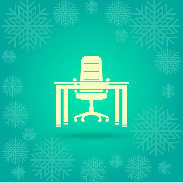 Bord och stol ikonen för Office — Stock vektor