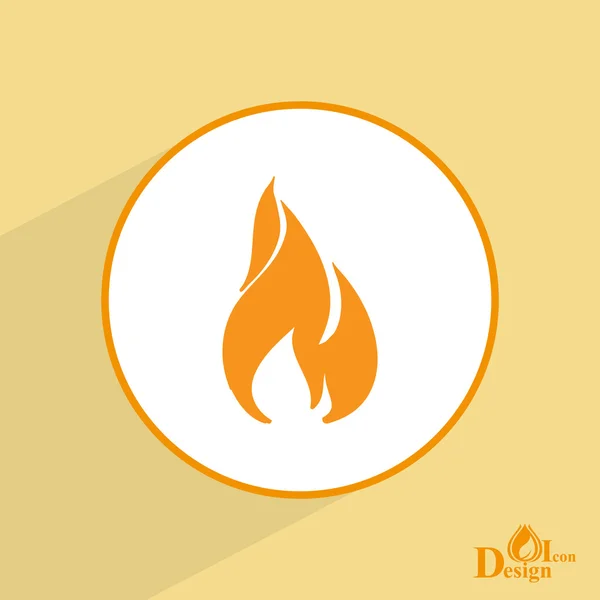 Burning Fire icono — Vector de stock