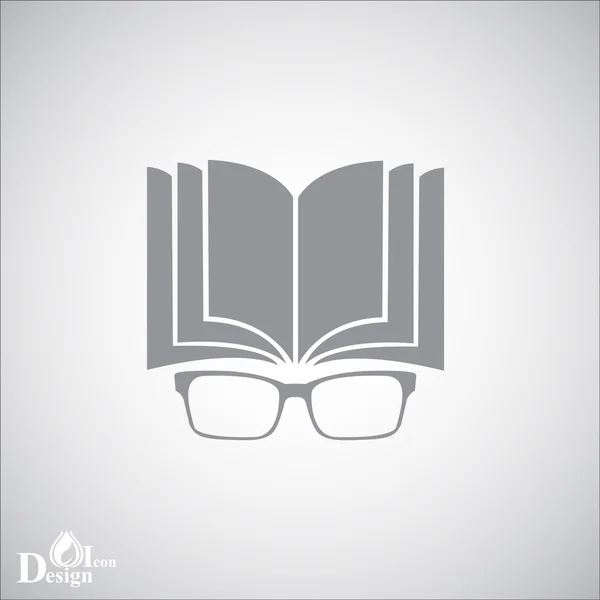 Book and glasses icon — Stock Vector