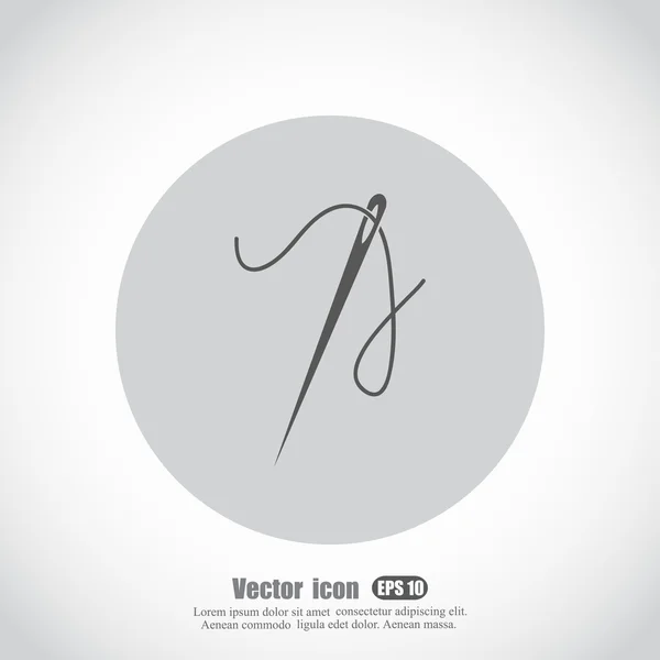 Icono de aguja e hilo — Vector de stock