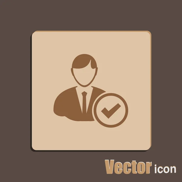 Businessman and tick icon — Stock Vector